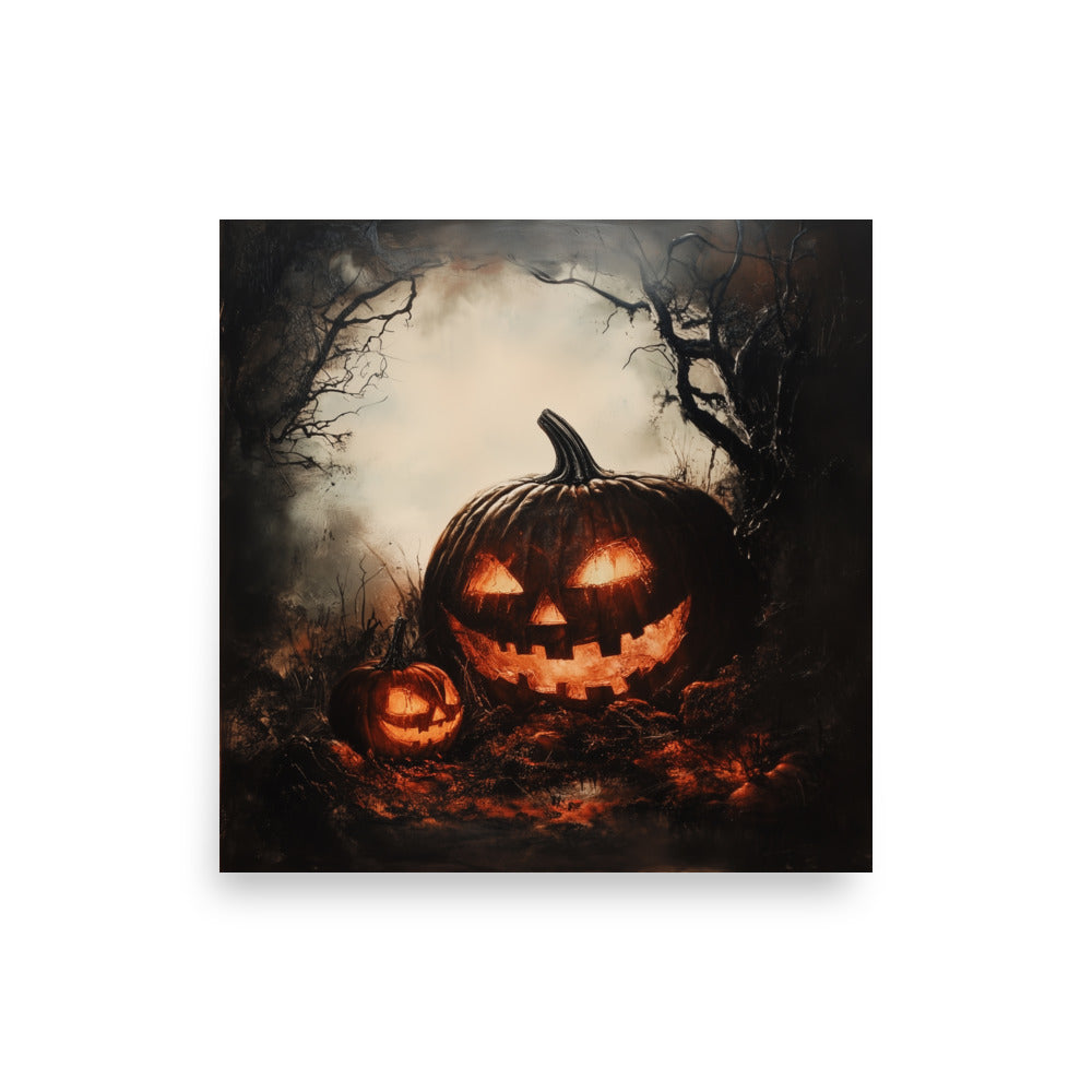 Spooky Halloween Jack-O'-Lantern Pumpkin Poster