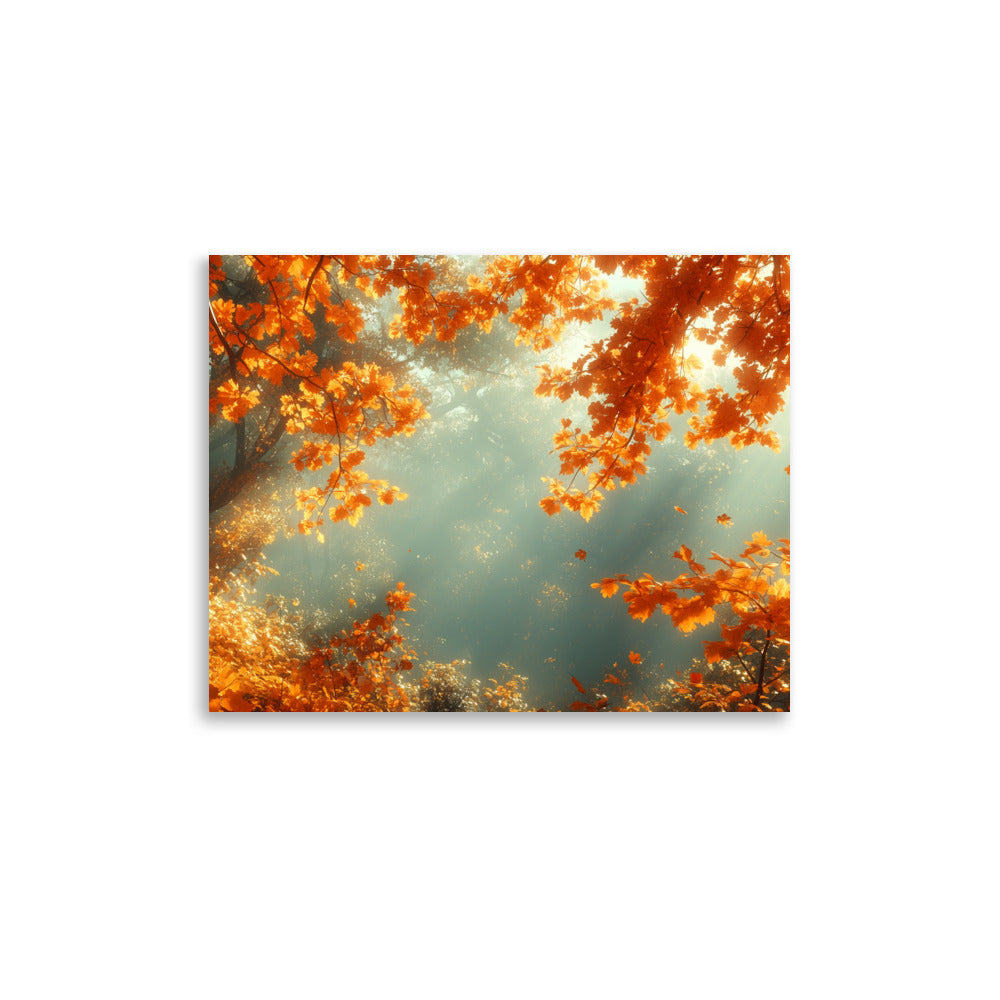 Autumn forest bathed in the sun Poster