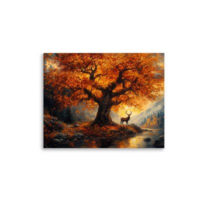 Autumn oak deer valley Poster