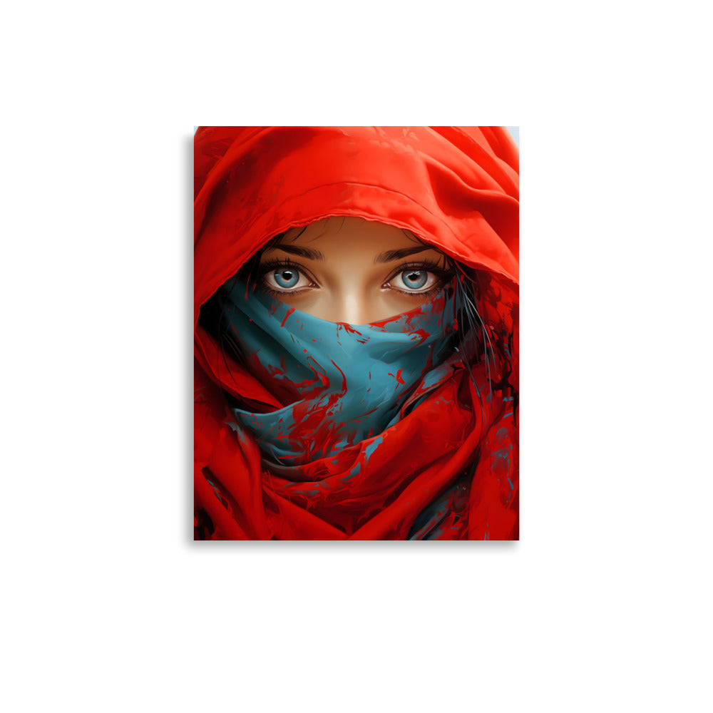 Woman in red veil - Poster