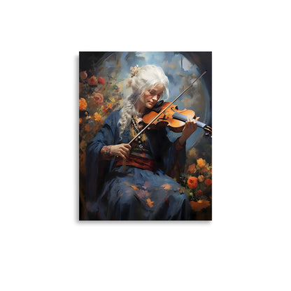 Vieille dame au violon - Affiche