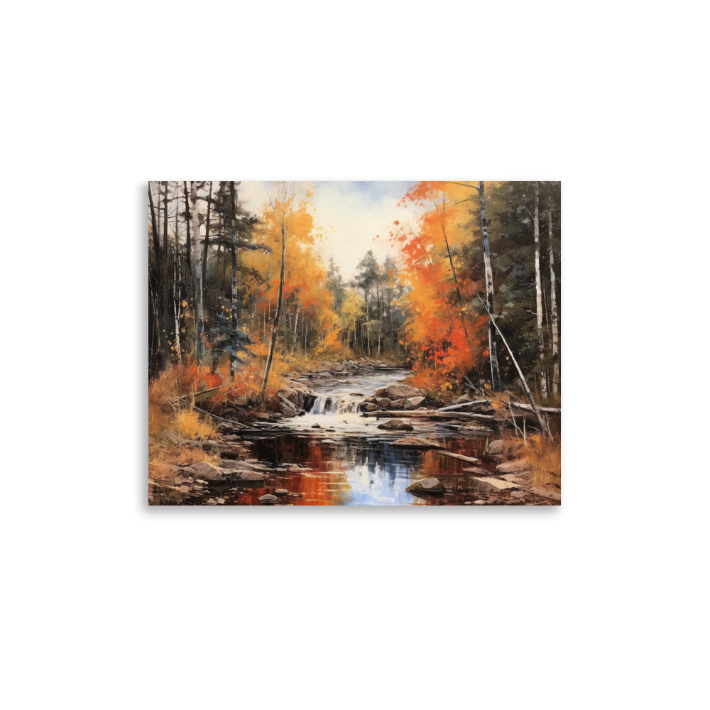 Autumn forest creek Poster