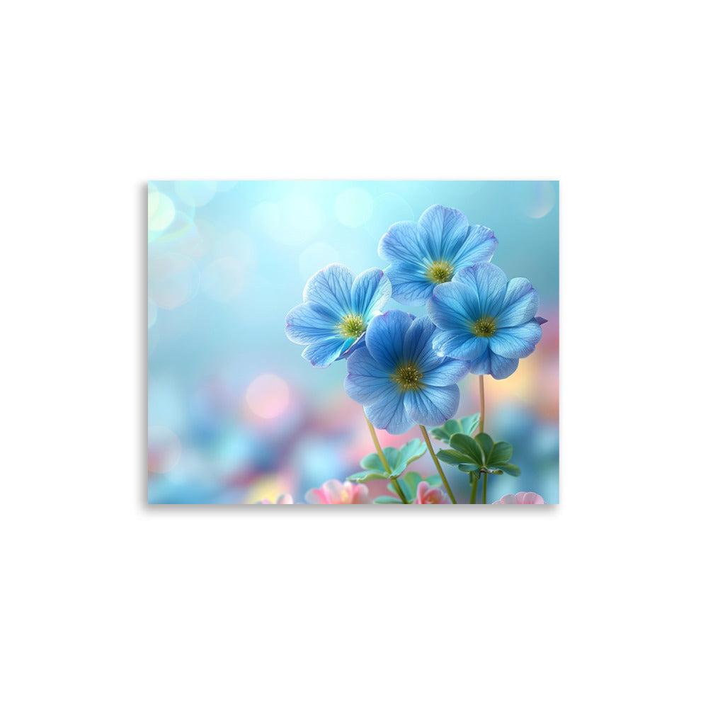 Blue flowers macro Poster