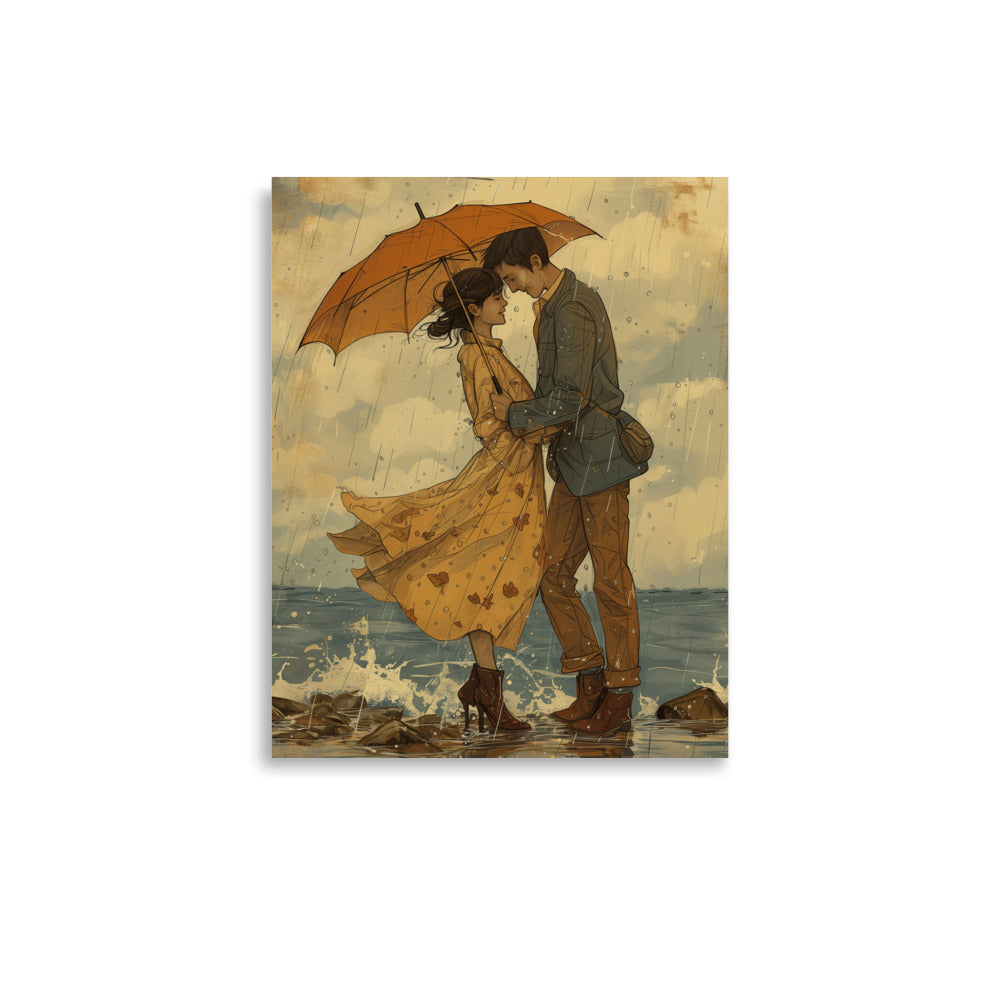 Lovers couple under the elements Poster