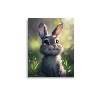 Cute bunny rabbit cartoon dreaming Poster