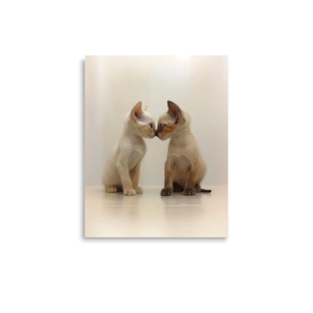 Two siamese kittens nose kissing Poster