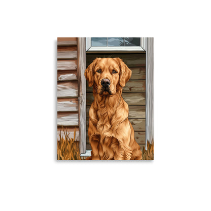 Golden dog posing Poster