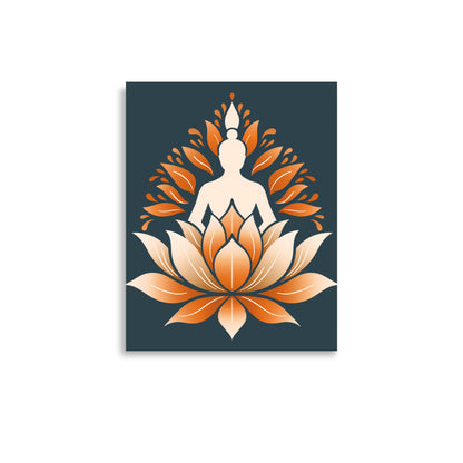 Lotus meditation orange blue Poster