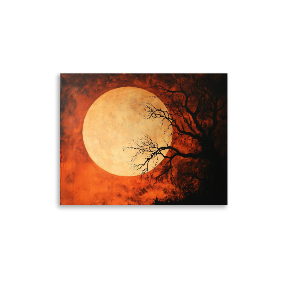 Spooky Full Moon – Haunted Night Landscape Poster