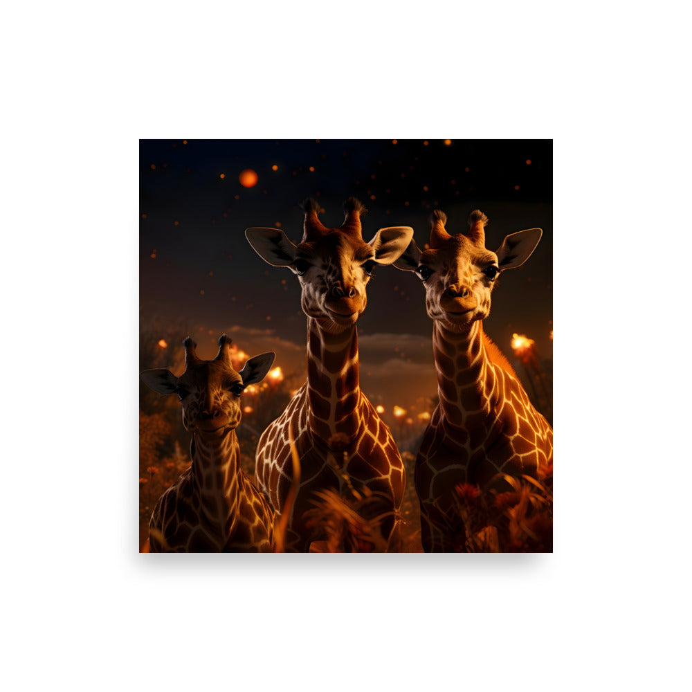 Giraffe Trio - Poster