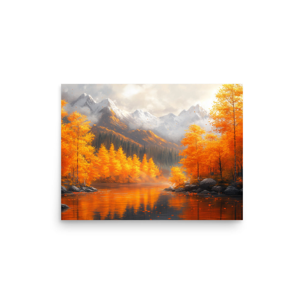 Autumn valley river Poster