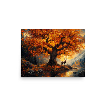 Autumn oak deer valley Poster