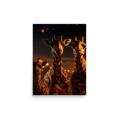 Trio de girafe - Affiche