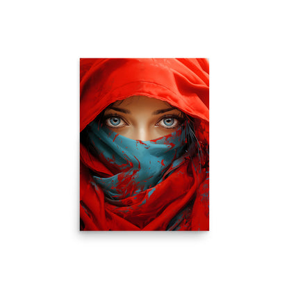 Woman in red veil - Poster