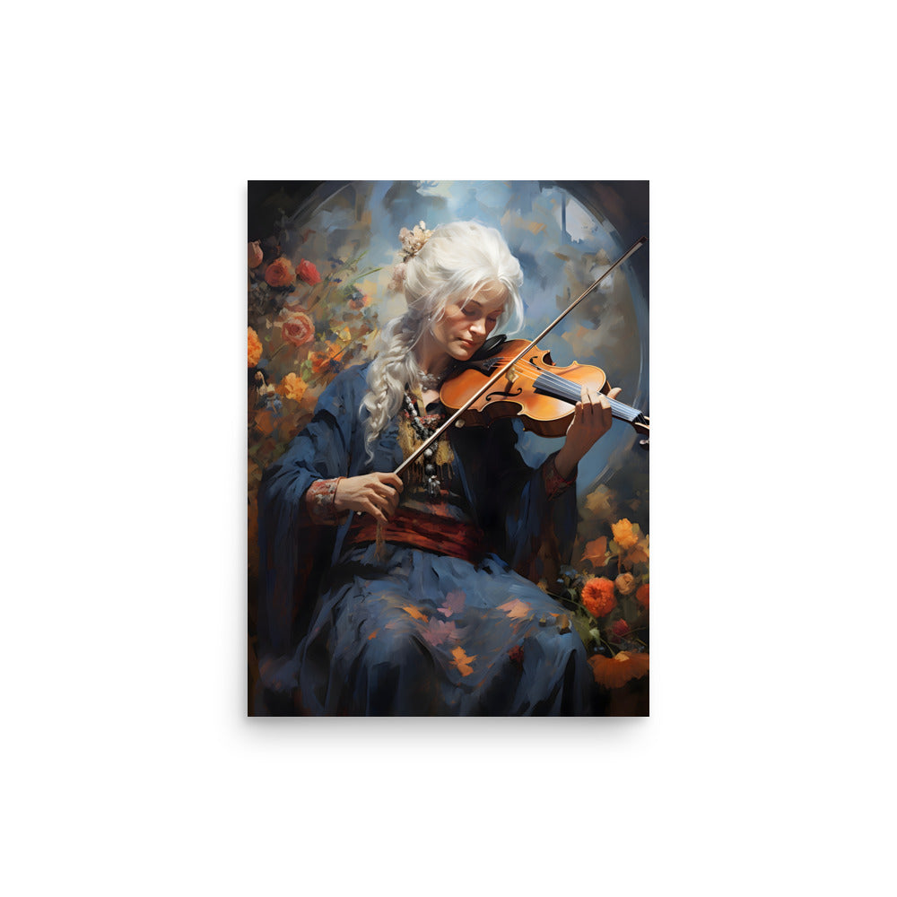 Vieille dame au violon - Affiche