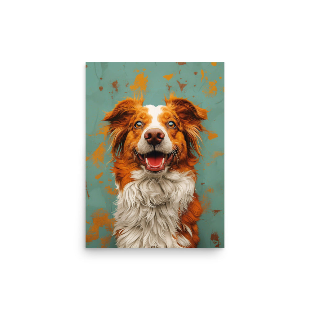 Red dog smiling Poster