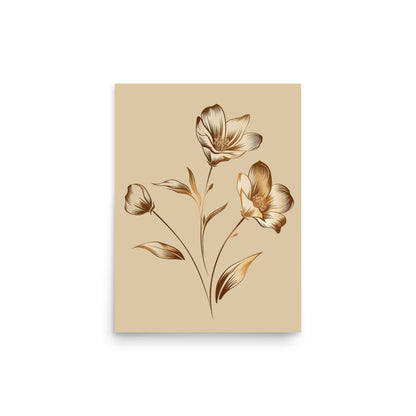 Golden flower bunch Poster