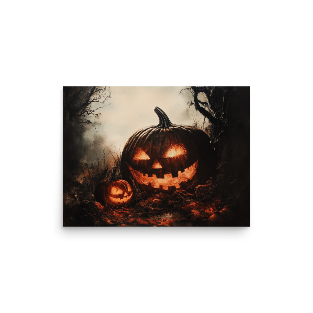 Spooky Halloween Jack-O'-Lantern Pumpkin Poster