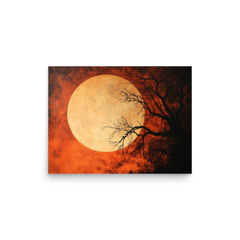 Spooky Full Moon – Haunted Night Landscape Poster