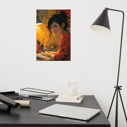 Smiling artist portrait Poster