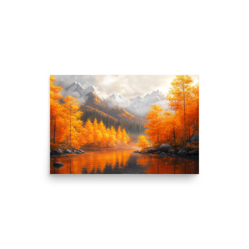 Autumn valley river Poster