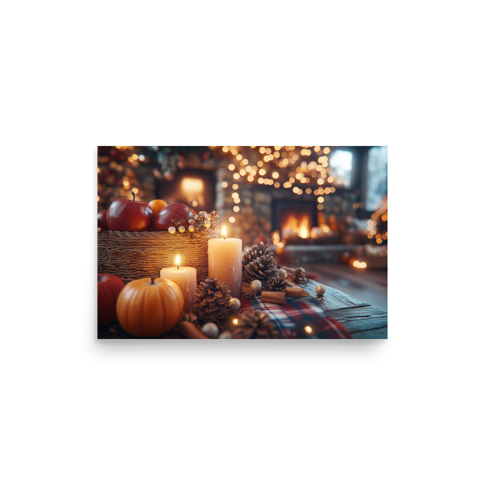 Cozy Halloween kitchen Poster