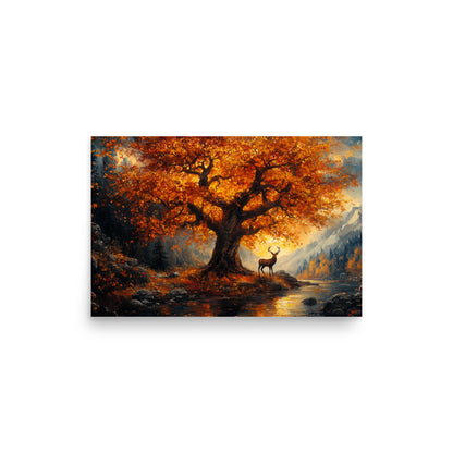 Autumn oak deer valley Poster