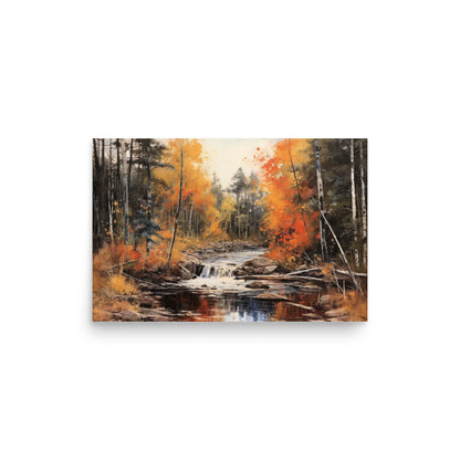 Autumn forest creek Poster