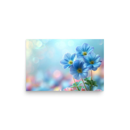 Macro de fleurs bleues Affiche