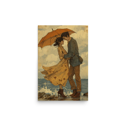 Lovers couple under the elements Poster