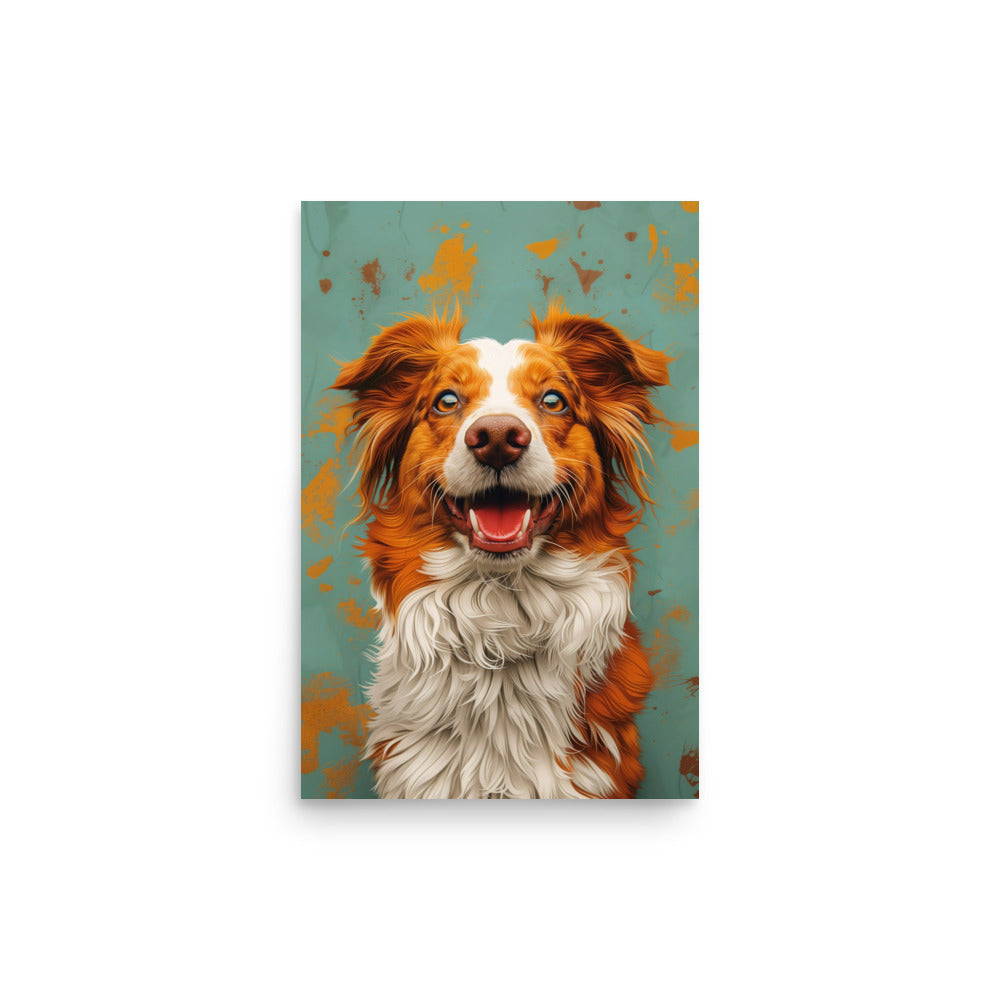 Red dog smiling Poster