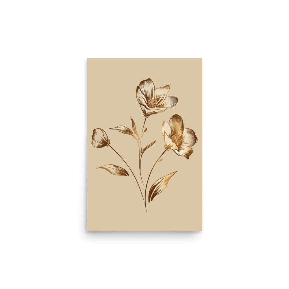 Golden flower bunch Poster