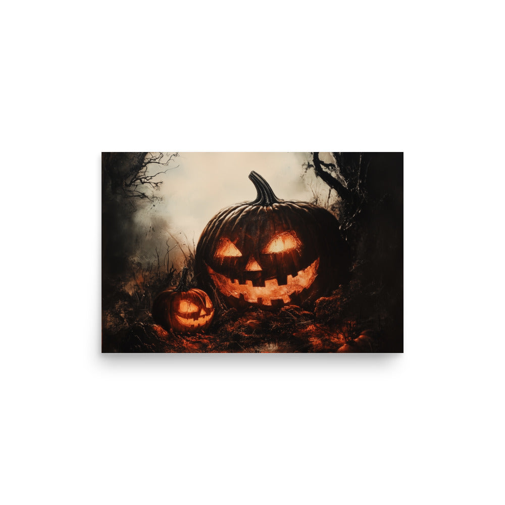 Spooky Halloween Jack-O'-Lantern Pumpkin Poster