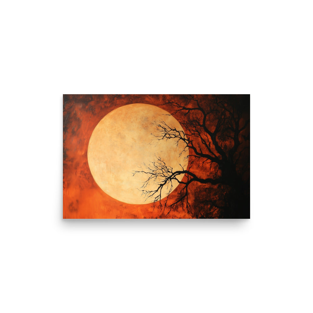 Spooky Full Moon – Haunted Night Landscape Poster