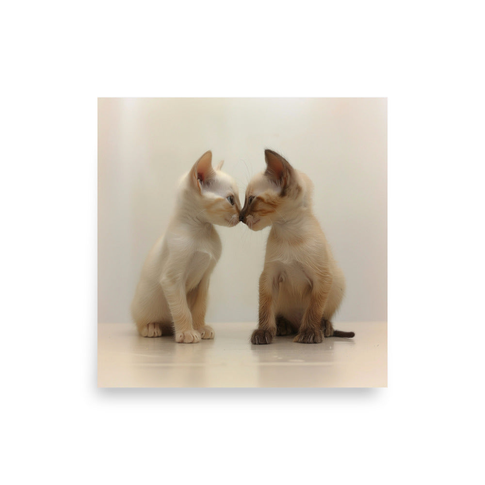 Two siamese kittens nose kissing Poster