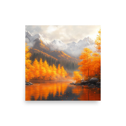 Autumn valley river Poster