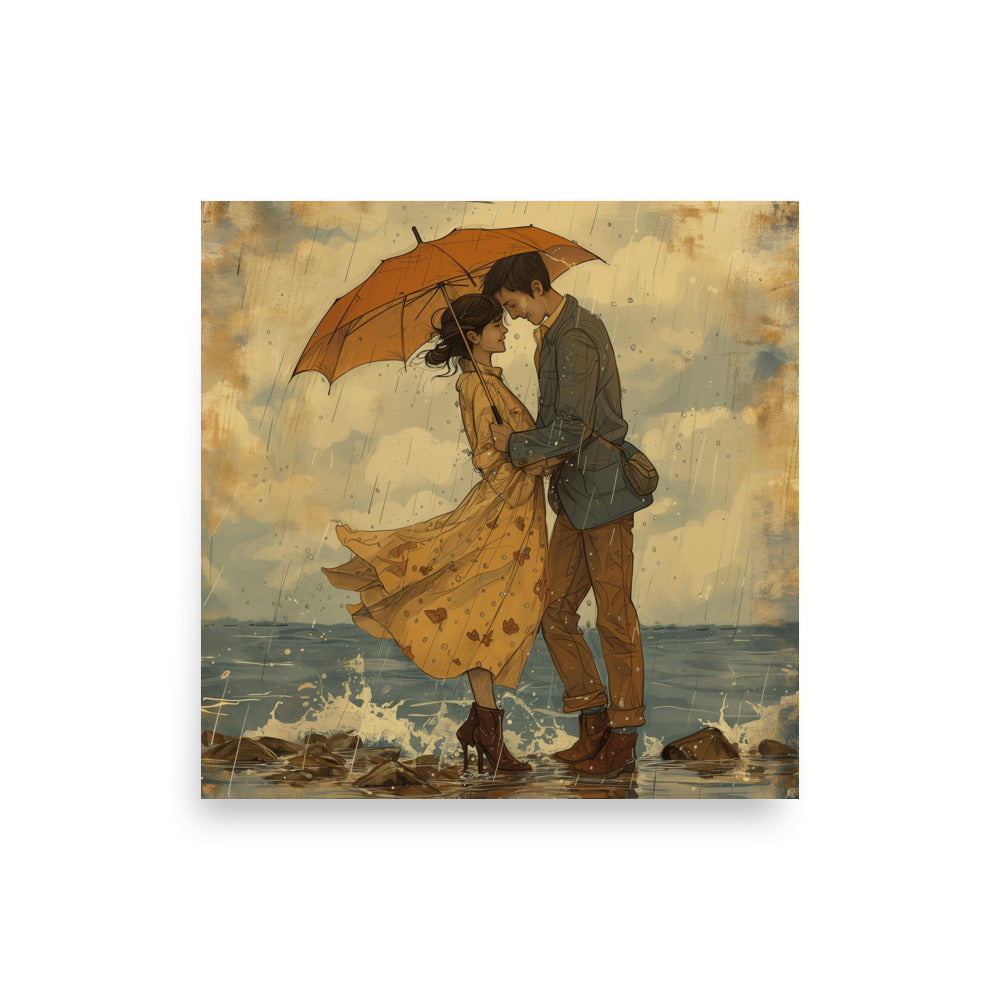 Lovers couple under the elements Poster