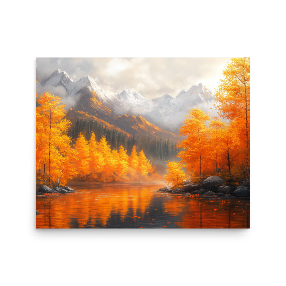 Autumn valley river Poster