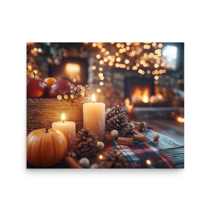 Cozy Halloween kitchen Poster