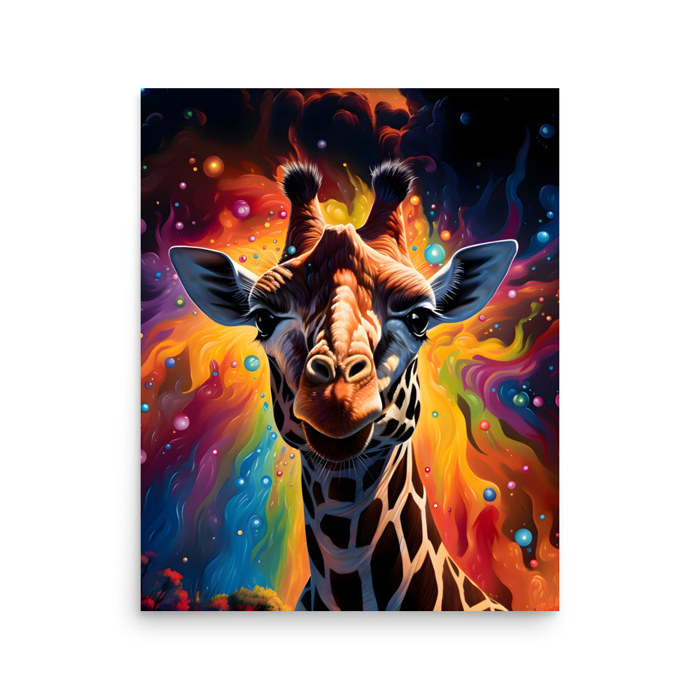 Psychedelic Giraffe - Poster