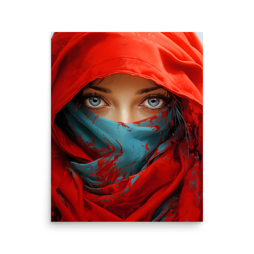 Woman in red veil - Poster