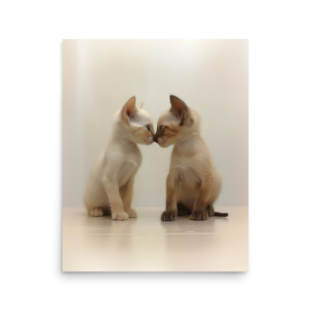 Two siamese kittens nose kissing Poster