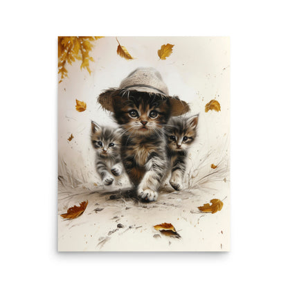 Trio de chatons partis explorer Affiche