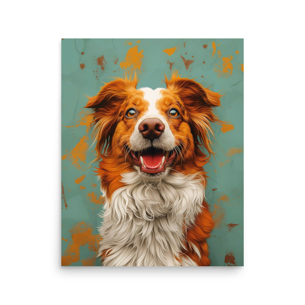 Red dog smiling Poster