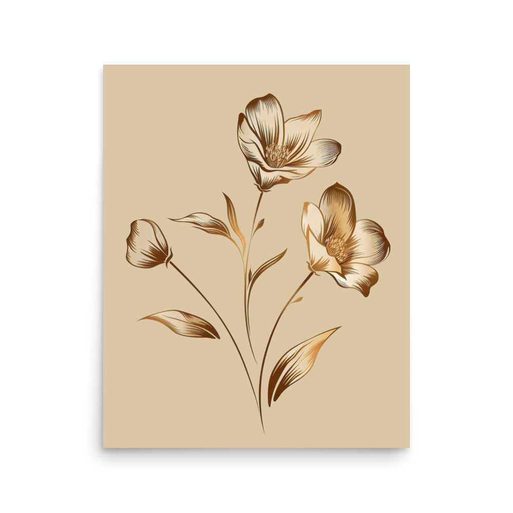 Golden flower bunch Poster