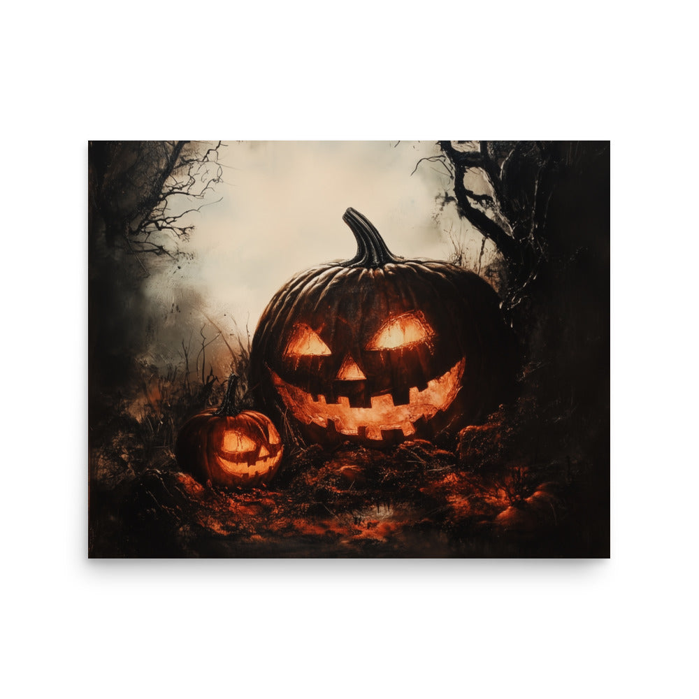 Spooky Halloween Jack-O'-Lantern Pumpkin Poster