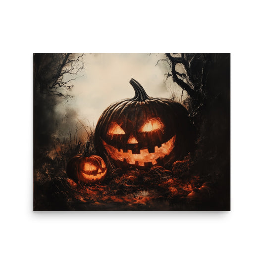 Affiche effrayante de citrouille Jack-O'-Lantern pour Halloween