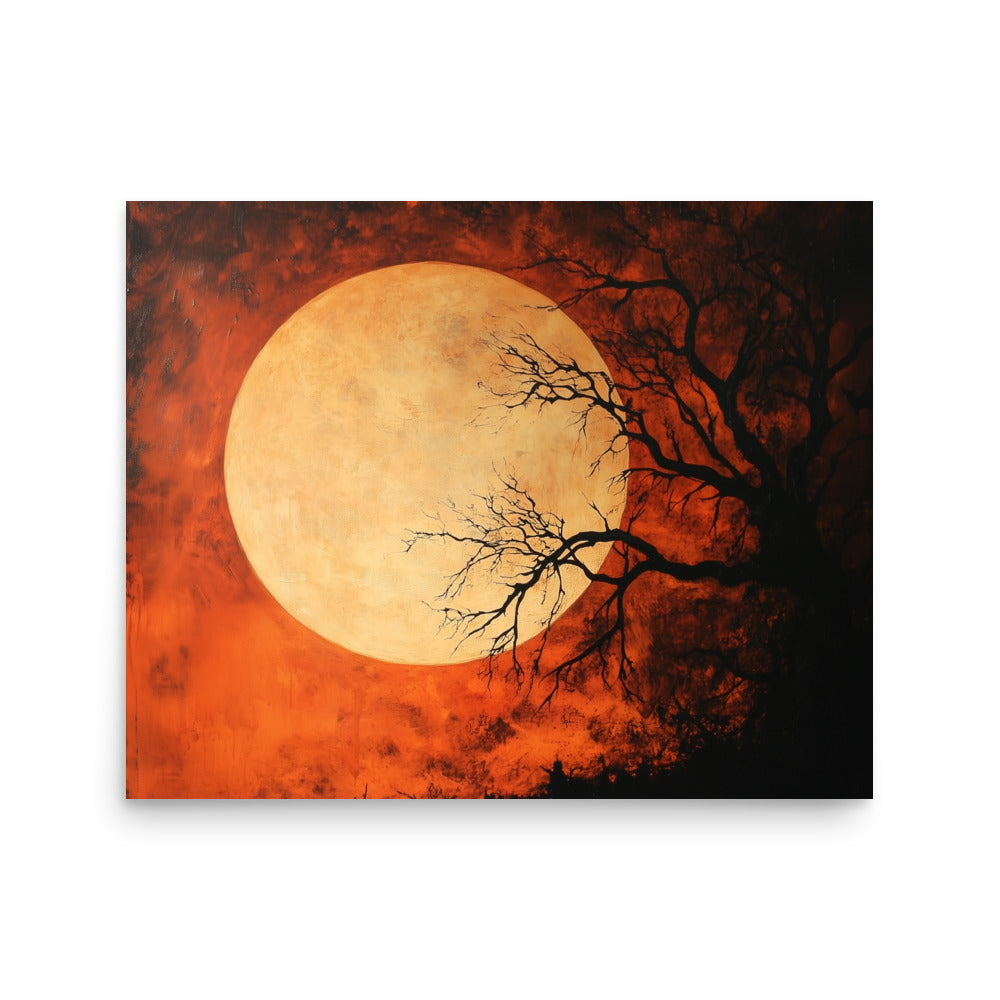 Spooky Full Moon – Haunted Night Landscape Poster