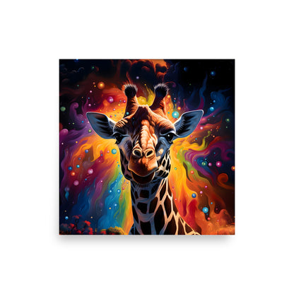 Psychedelic Giraffe - Poster