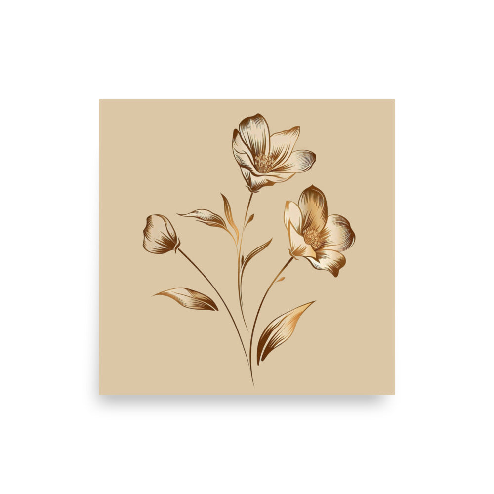 Golden flower bunch Poster